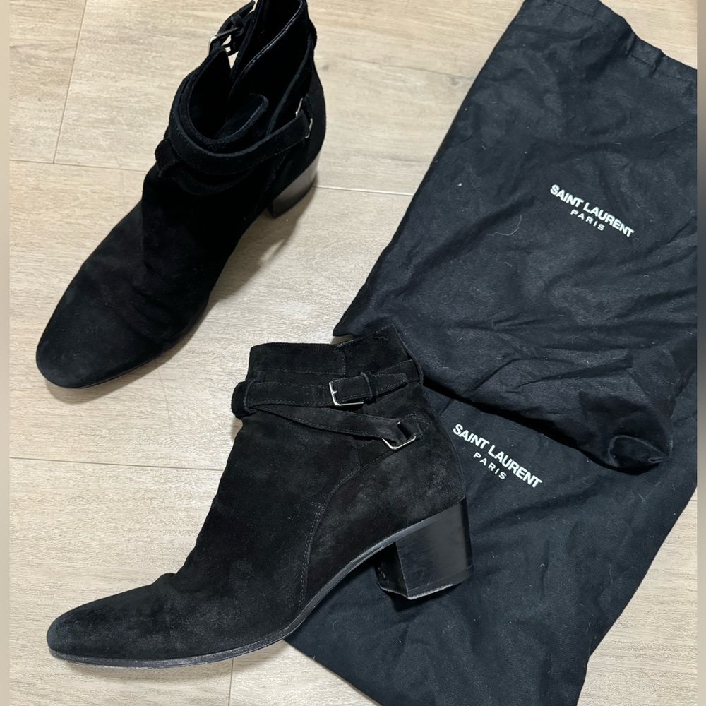 Saint Laurent Wyatt Ankle Boot Black Suede